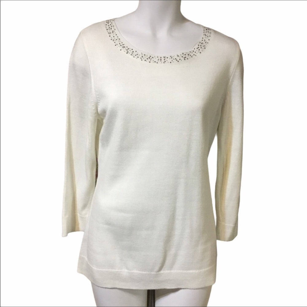 New York & Co. knit top with rhinestone neckline 💋